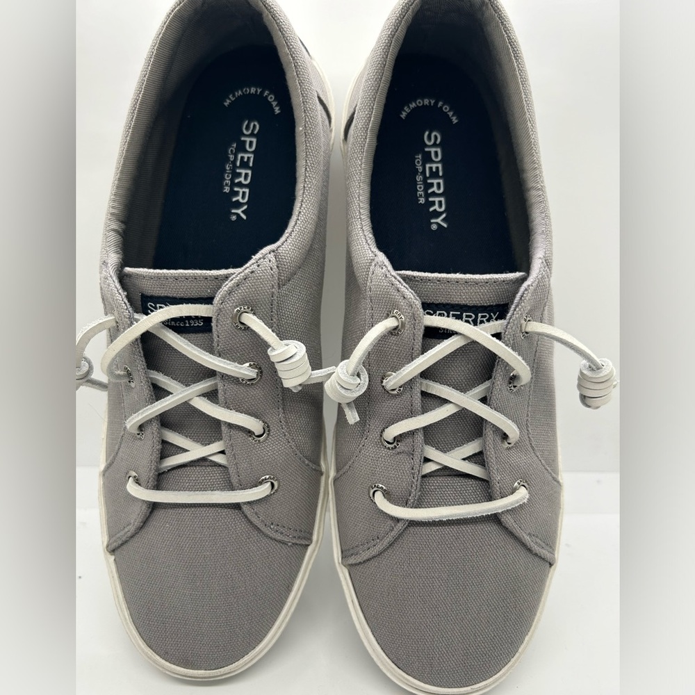 Sperry Top Sider Grey Slip On Canvas Casual